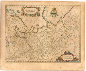 ロシアの地図：旧世界...、1645