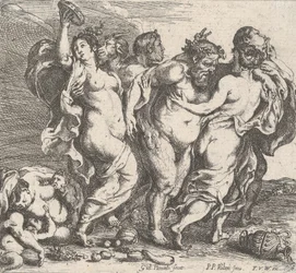 1632年、ニンフとサテュロスを伴った酔ったシレノス。