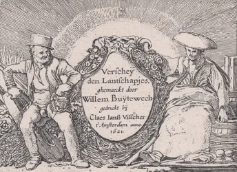 タイトルページ、『Verscheyden Landtschapjes 様々な小さな風景』より、プレート1、1616年頃。