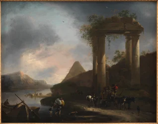 古典遺跡のあるイタリアの風景