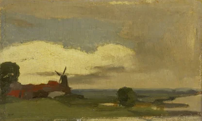 Wijk bij Duurstede の風車のある風景