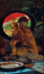 「日傘を持つ少女」ウィレム・デ・ズヴァルト作（862-1931） - 1899年頃 - キャンバスに油彩 Dim 82.5x51 cm ハーグ市立美術館
