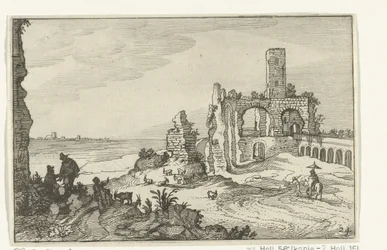 水上のアーチと塔のある廃墟 ローマ時代の遺跡と海岸の風景 (シリーズ 1) (シリーズ タイトル)