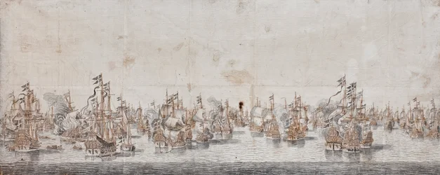フェーマルンの戦い、1650年頃（紙にインクとウォッシュ）