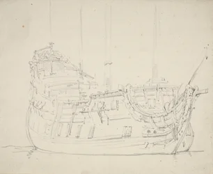サクセス号の肖像」1675年頃（鉛筆画）