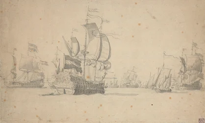 戦列を組むオランダ艦隊、1672年5月？