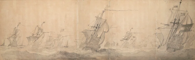北フリジア諸島沖を打ち上げるオランダ艦隊9[OS]／1658年10月19日