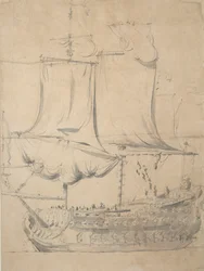 イギリス三流肖像画 1685年頃（黒鉛、灰色水彩）