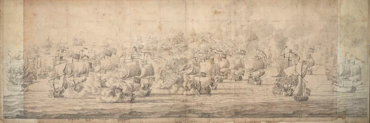 ローストフトの戦い、1665年6月3-13日、1674年頃（黒鉛、インク）