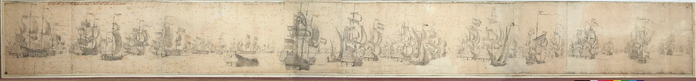 ソレベイの海戦翌日のイギリスとオランダの艦隊
