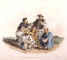 中国の賭博師たち（ウィリアム・ミラー著「中国の衣装」より第40版