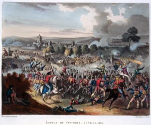 アーサー・ウェルズリー(1769-1852) サラマンカに入るウェリントン卿、J.C.スタドラーの彫刻、1818年発行（アクアチント）。