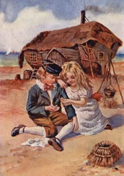 デビッド・コッパーフィールドの少年時代（カラーリトグラフ）