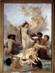 ヴィーナスの誕生 ウィリアム・アドルフ・ブグロー（1825-1905）の絵画。1879.日 3x2,15 m オルセー美術館(パリ)