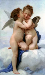 子供としてのキューピッドとプシュケ、ファーストキス、1890年。
