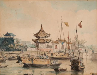 中国の情景（寺と神山）