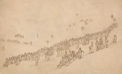 1799 年 8 月 1 日のケンティッシュ志願兵のロイヤル レビューの後、メードストンのモート パークでの夕食の勉強