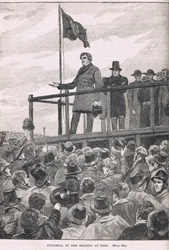 トリムでの会議でのオコンネル、カッセルの「イギリスのイラスト入りの歴史」のイラスト、1910年頃出版