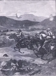 コレンソの戦い：銃への災害を取り戻すために駆け回るロバーツ中尉、イラスト、イングランドのカッセルの歴史、1900年代