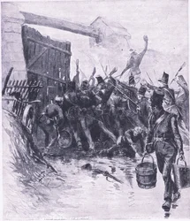 ラヘイサントへの攻撃、イギリス海と陸の戦い、1915年のイラスト