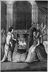 グラナウイレがエリザベス女王に紹介されました。 II、クレイトンのプリント、1794年発行