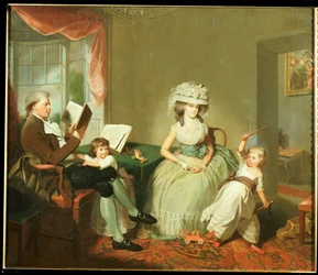 ヘイワード夫妻と子供たち、マチルダとジョージのグループ肖像、c.1789