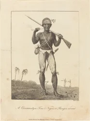 武装した自由黒人のコロマンティン、またはレンジャー、1793年。