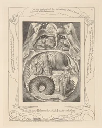 Livro de Jó, Placa 15, Behemoth e Leviatã