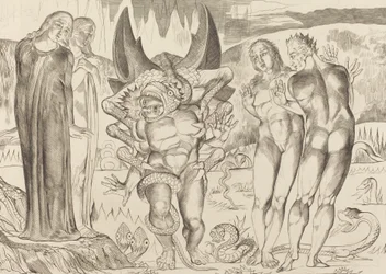 泥棒たちの輪」「六本足の蛇に襲われたアニョーロ・ブルネレスキ」1827年
