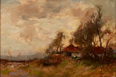 A Farm Steading (キャンバスに油彩)