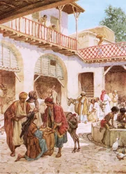 宿屋のヨセフの兄弟たち。すべての人のお金が袋に入っている