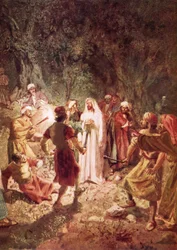 ゲッセマネの園でユダがキスでイエスを裏切る