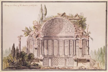 フレデリック・プリンス・オブ・ウェールズ（1707-51）の霊廟の建築図面、1751年頃