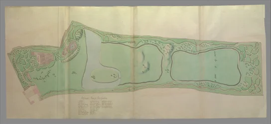 キューの庭園の全体図、1763 年。