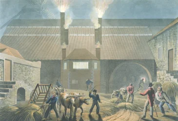 沸騰家の外観、「アンティグア島の10の景色」、1823年