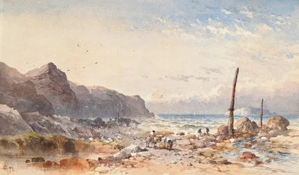 1874年の前浜での漁民とのさわやかな日