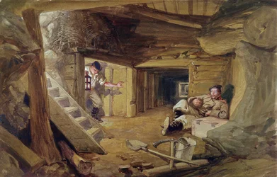 クリミア半島のセバストポルの要塞の鉱山（紙にトイレ）