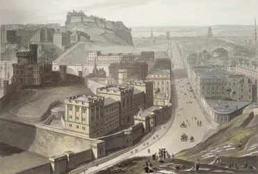 エジンバラ、カルトンヒルから、「1814年から1825年の間にイギリスで行われた航海」から1829年に発行