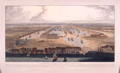 1802年、ロンドン、ポプラのウェスト・インディア・ドックス