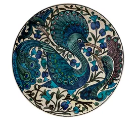 幻想的な孔雀皿
