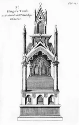 1738年にオックスフォードで出版されたDe Blessiers ToveyによるAnglia Judaicaからのリンカーンのリトルセントヒューの墓