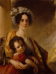 ジョン・クラーク・マックスウェル夫人（旧フランシス・ケイ）と息子のジェームズ 1833年