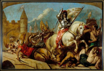 100年戦争。"Joan of Arc (1412-1431) delivant Orleans".エッティ・ウィリアム（1787-1849）の絵画