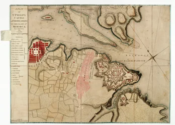 ミノルカ島のセント・フィリップス城と要塞の平面図