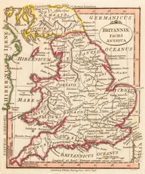 古代イギリス。 地図。