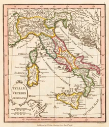 古代イタリア。 地図。