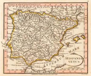古代スペインとポルトガル。 地図。