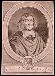 クリストファー・シンプソンの肖像（1605年〜69年頃）（エングレーヴィング）