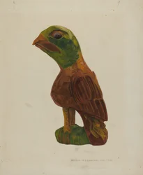 パ。ドイツの彫刻された鳥、1939年頃。