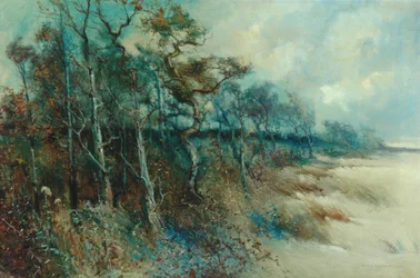 砂浜の風景の木々、ヘイシャム、1915